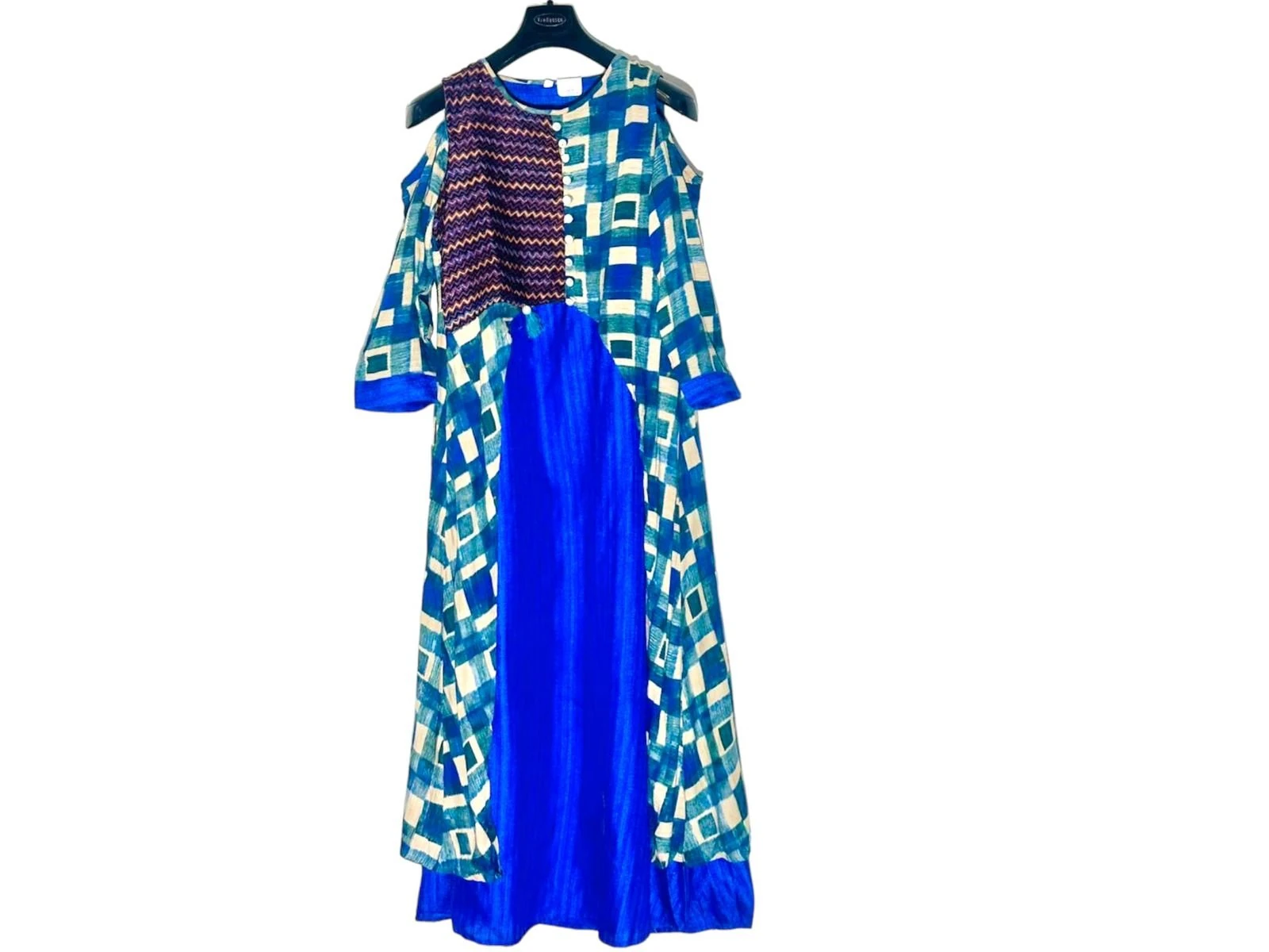 Women's Silk Dress Blue – Printed