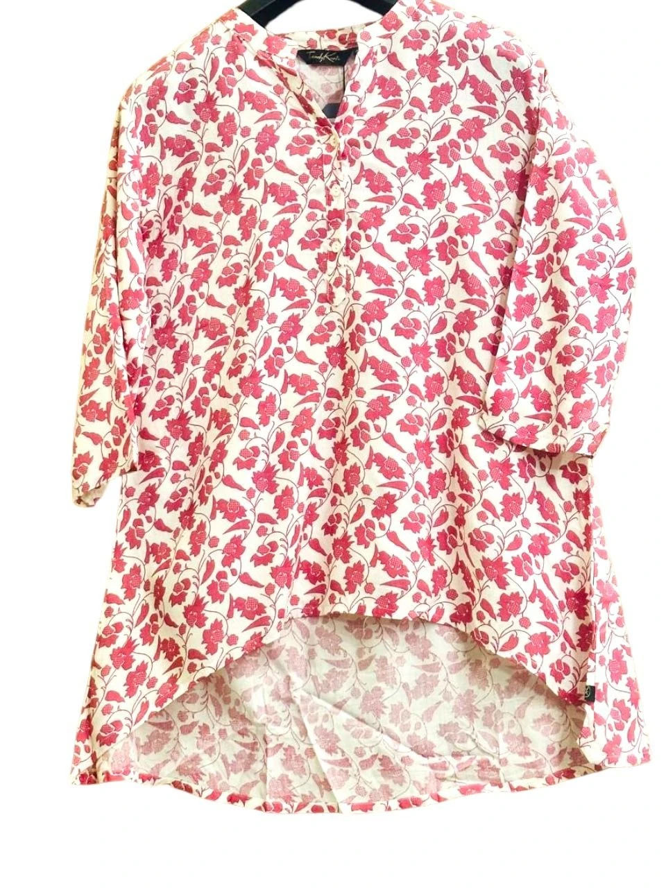 Women's Silk Cotton Kurti White – Printed
