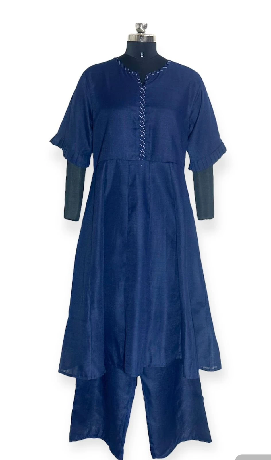 Women's Linen Palazzo Blue – a-Line