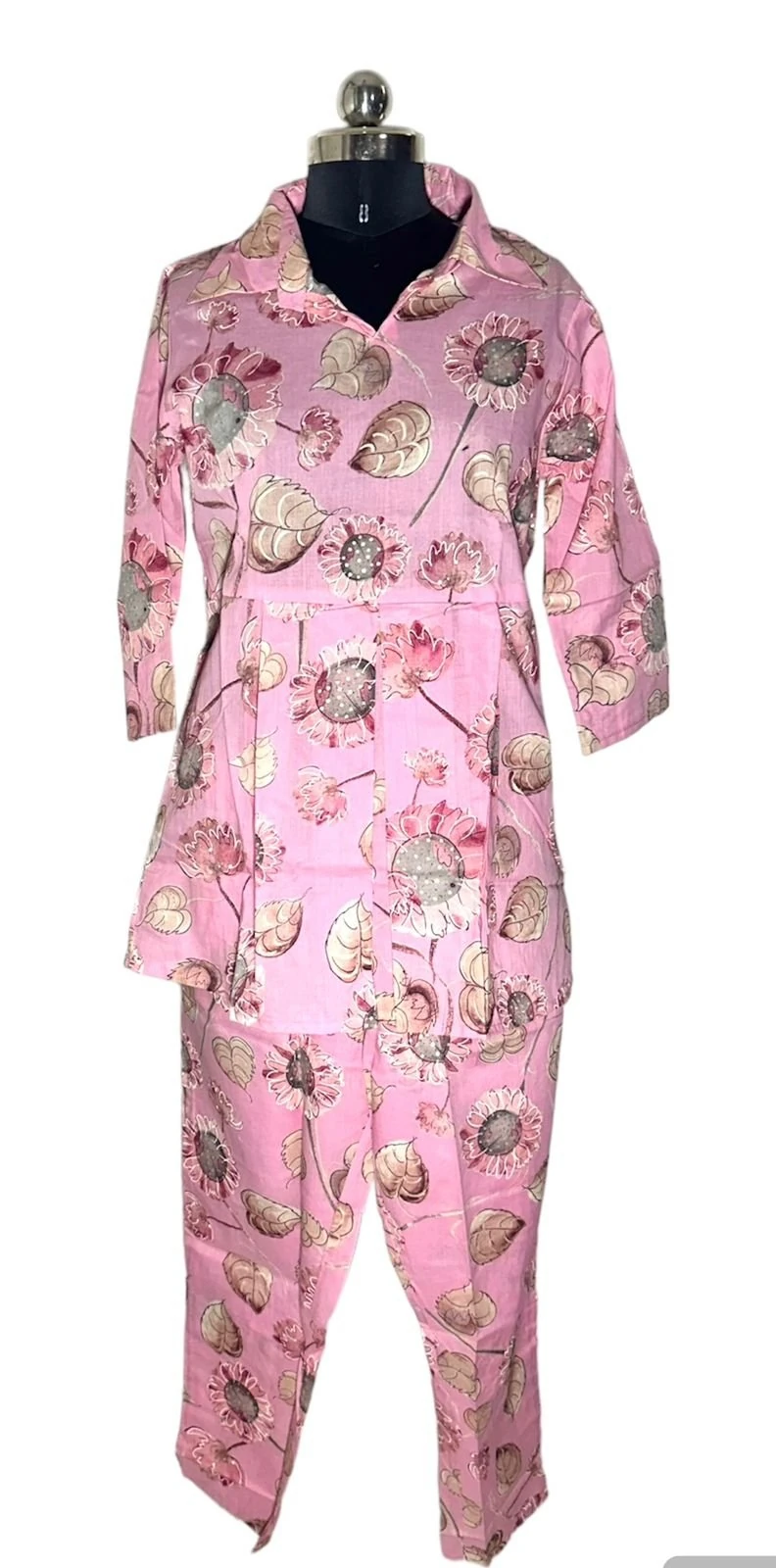 Women's Glaze Cotton Co-Ord Set Pink – Printed