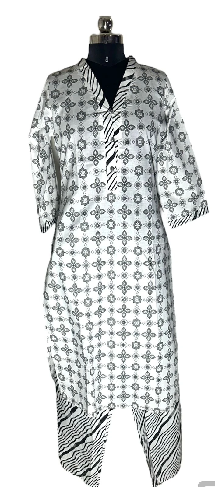 Women's Cotton Kurta Black – Textured