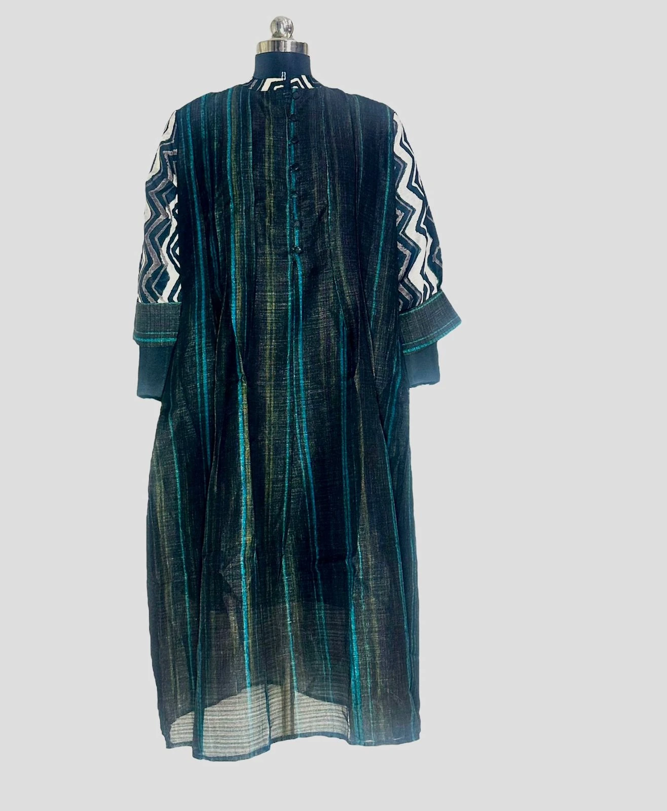 Women's Linen Kurta Blue – Printed