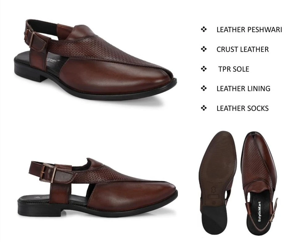 Men's Leather Sandals Brown