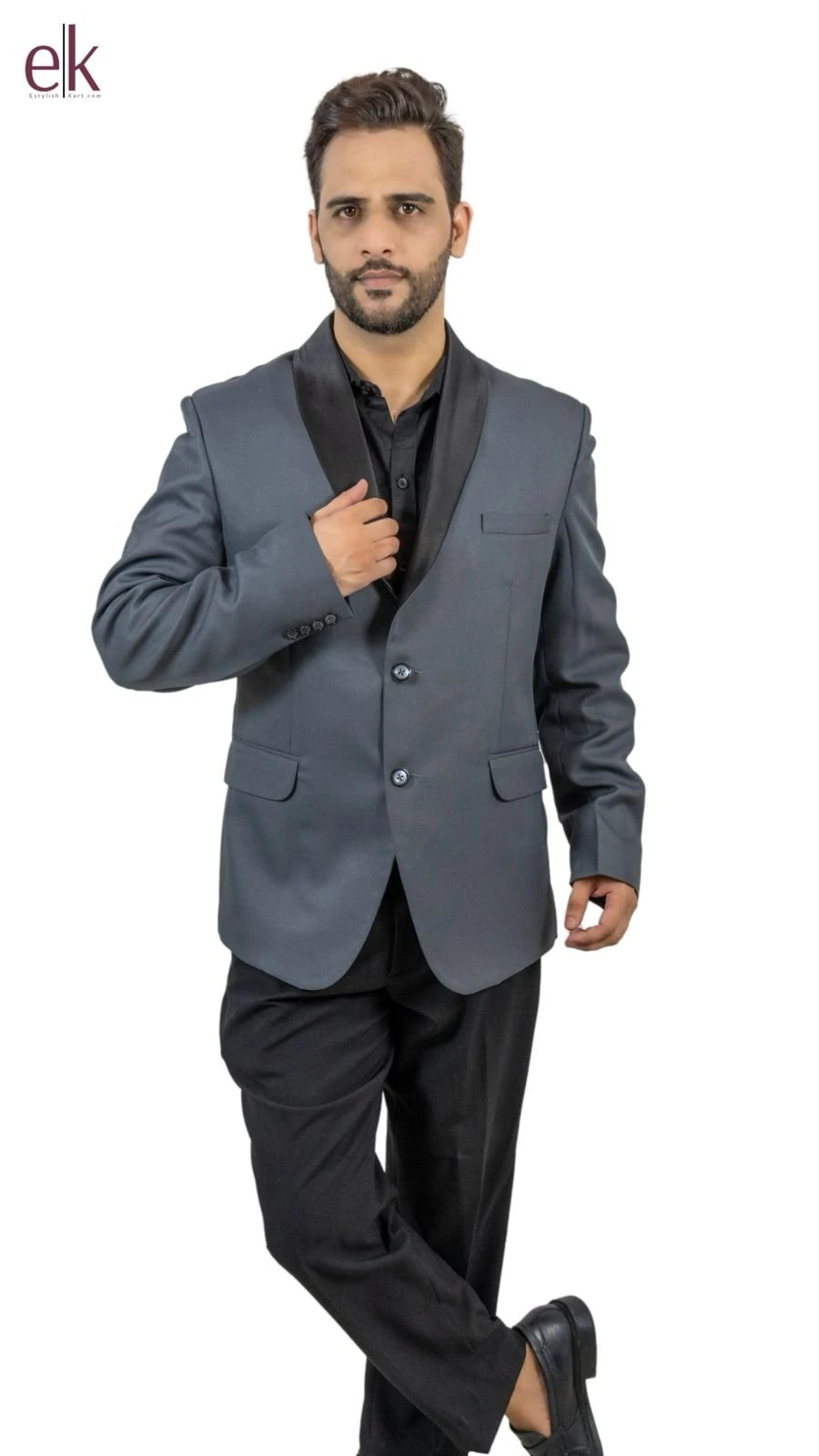 Men's Viscose Rayon Blazer Grey – Solid