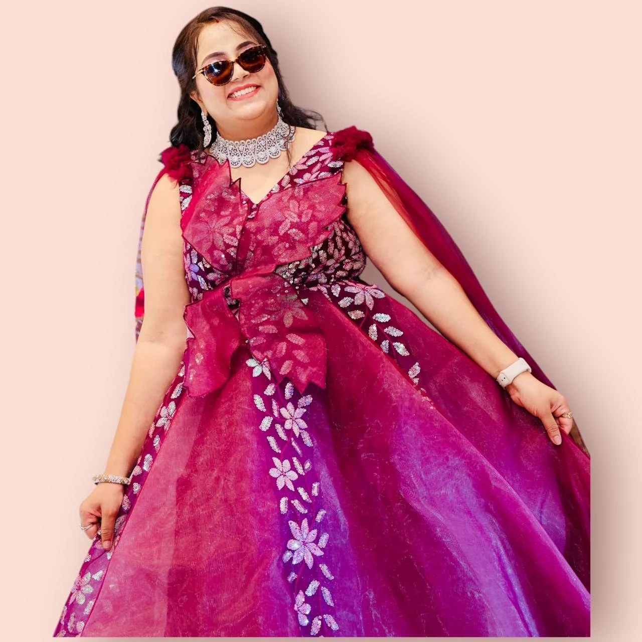 Women's Gown Wine – Sequined