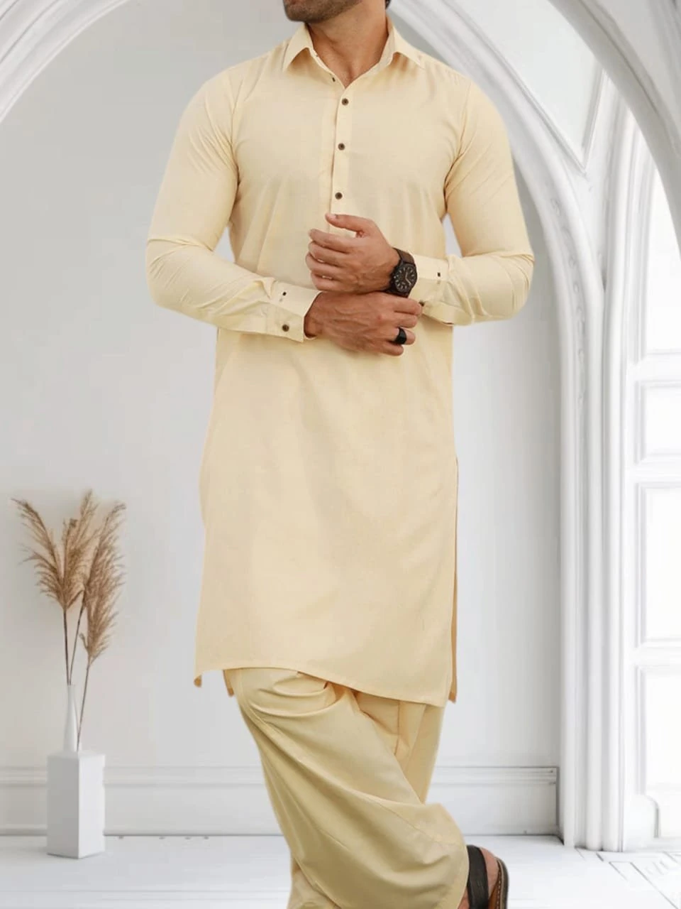 Men's Cotton Kurta Set Sky Blue – Solid