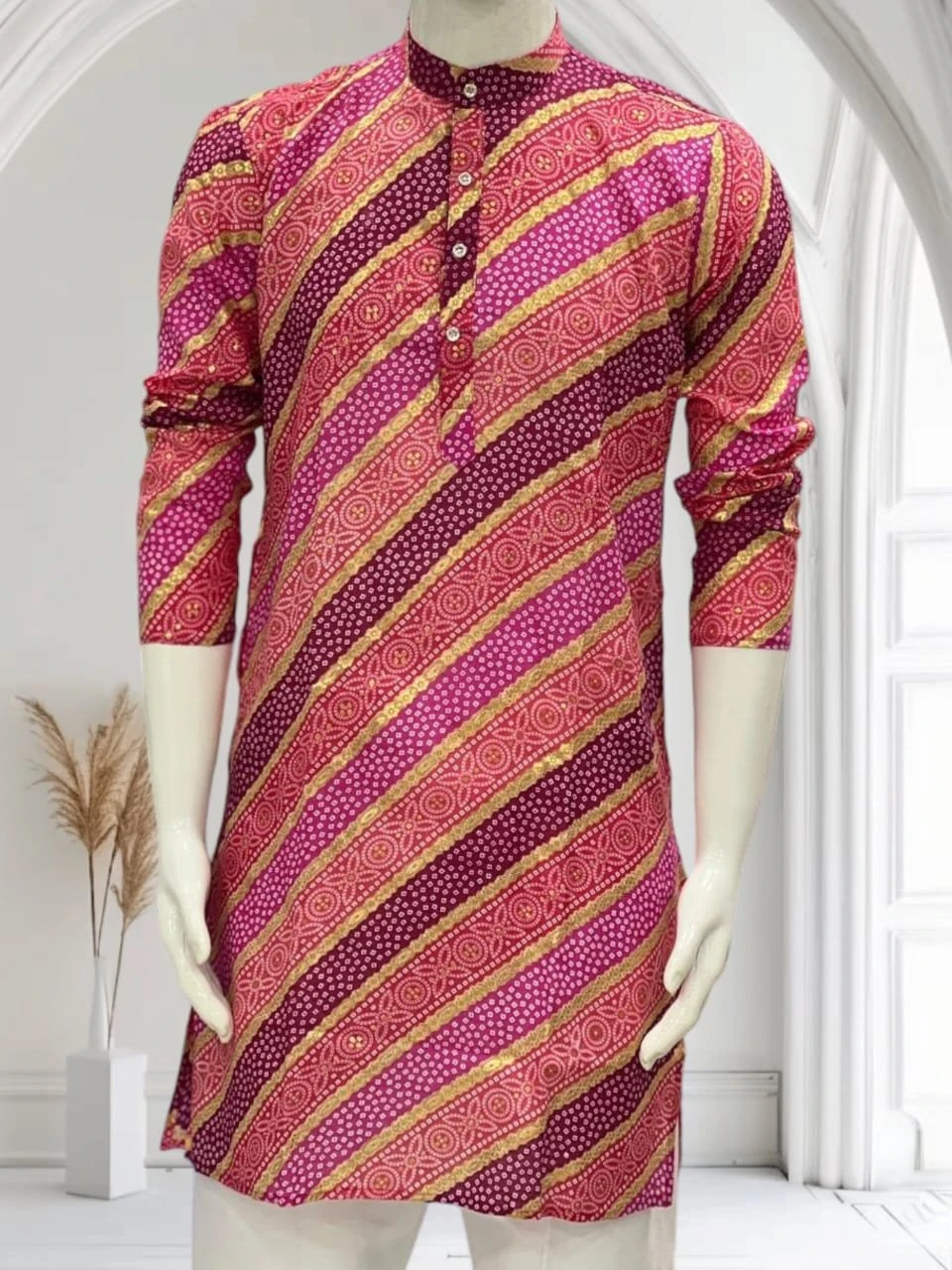 Men's Premium Fabric Kurta Multicolour – Solid