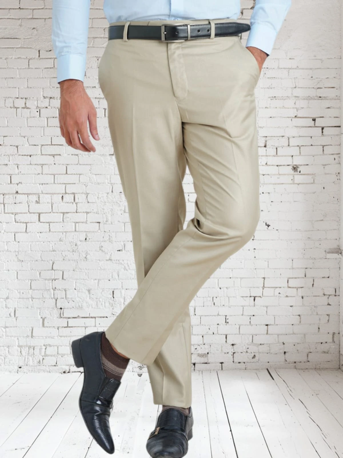 Men's Trousers Beige – Slim Fit