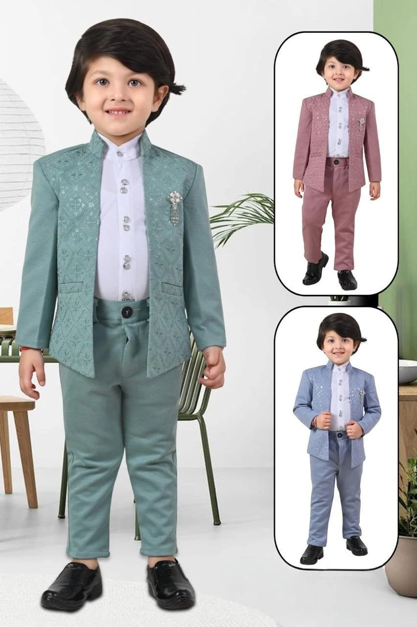 Boys' Suit Green – Slim Fit
