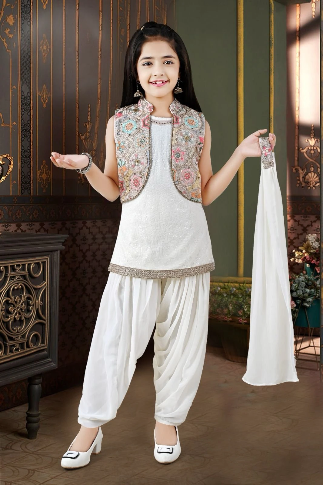 Girls' Kurta Set White