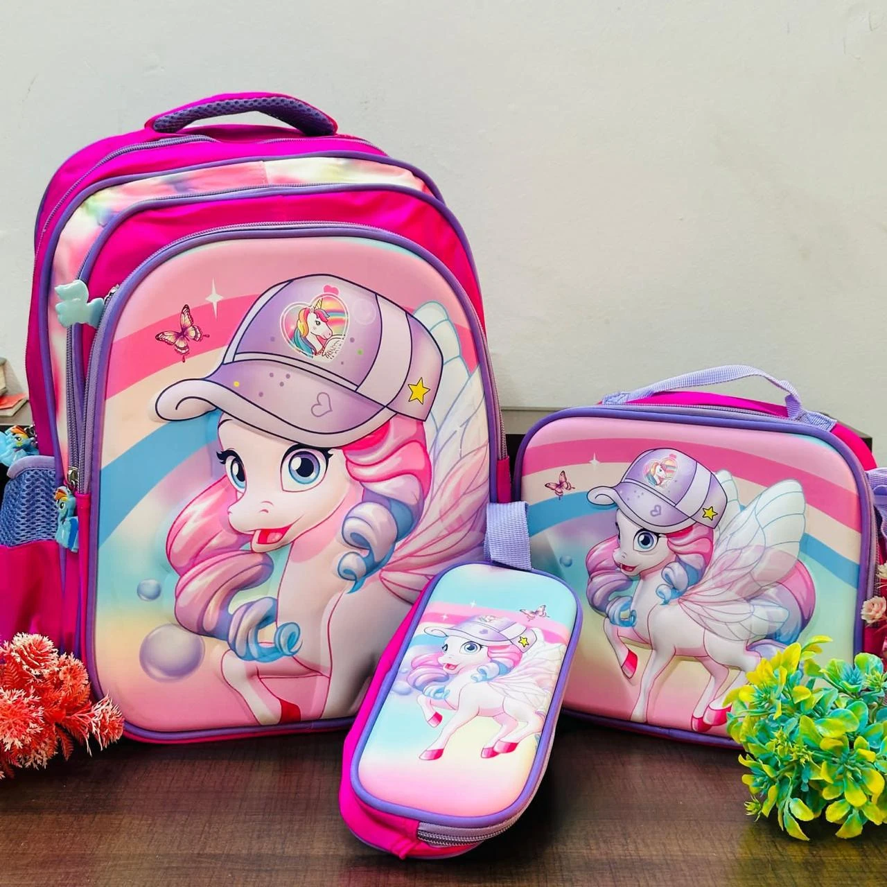 Cartoon Character Hard-Shell Waterproof 3d Pre-School Combo