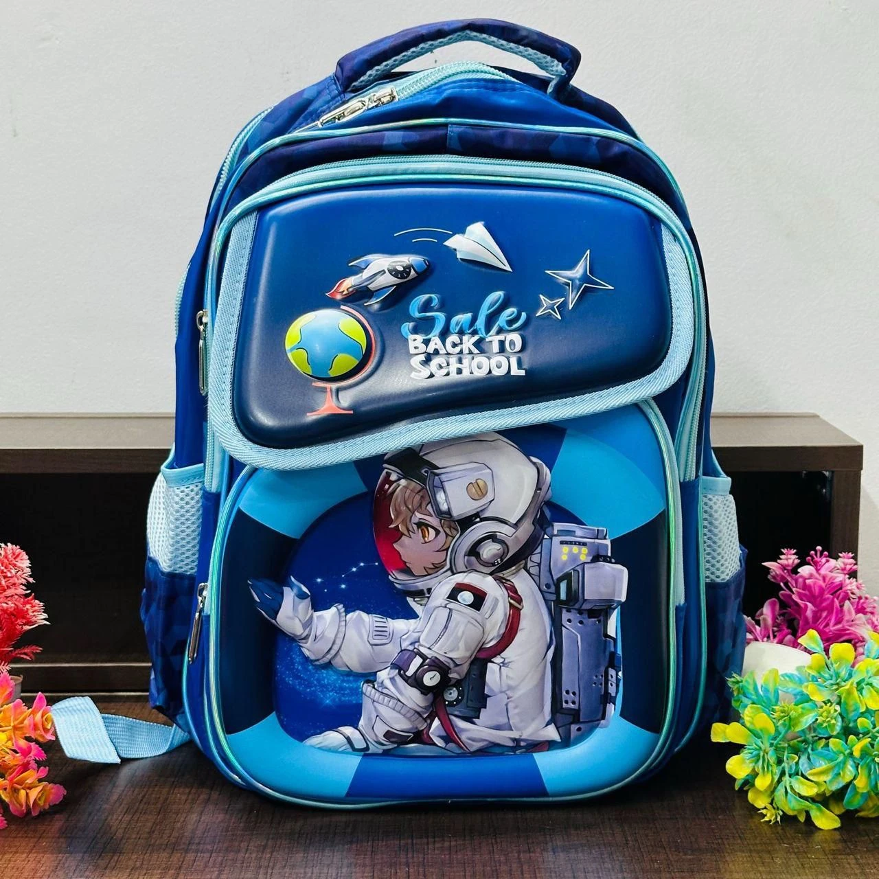 Astronaut Character School Bag Pink