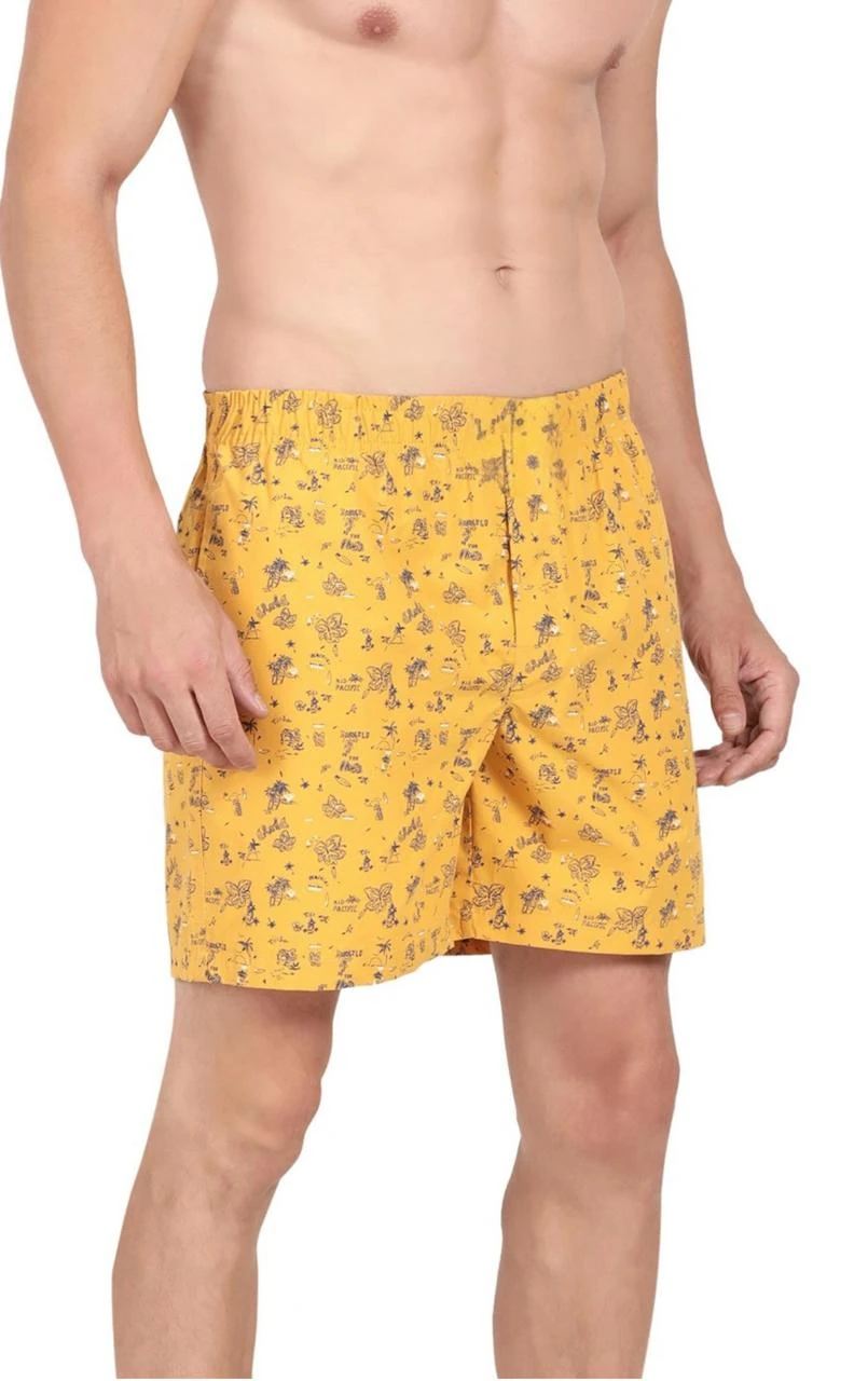 Men's Cotton Boxers Yellow – Printed