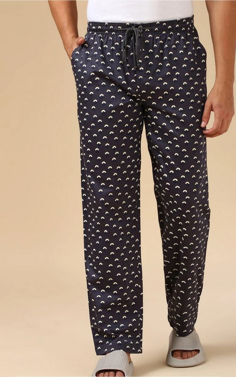 Men's Cotton Pants Navy Blue – Printed