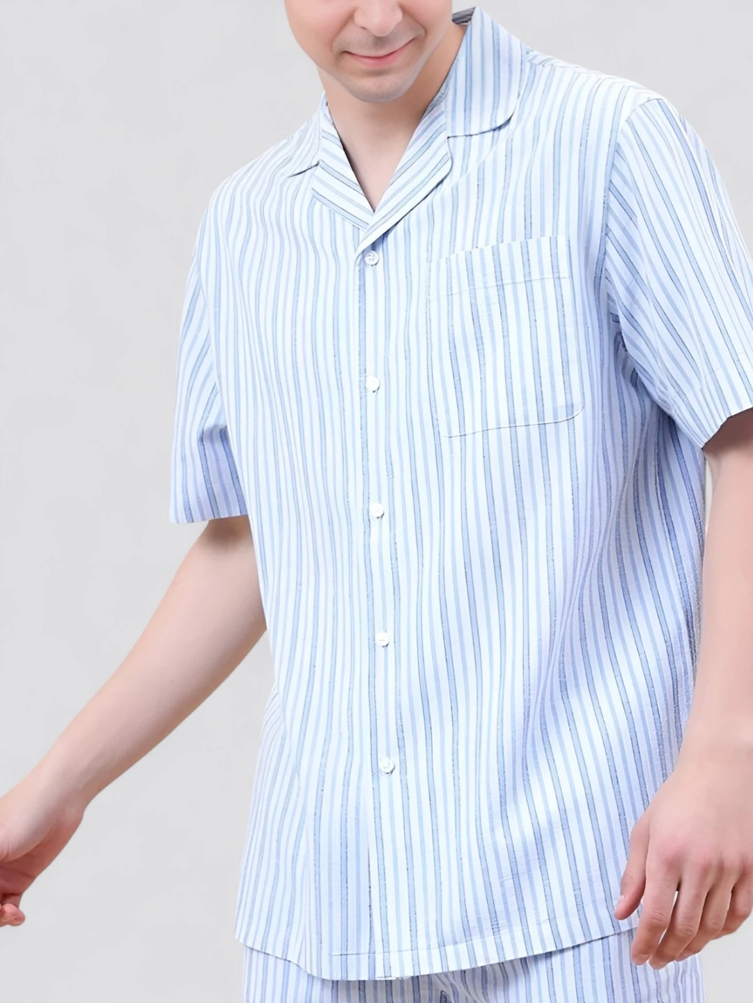 Men's Cotton Shirt White – Striped