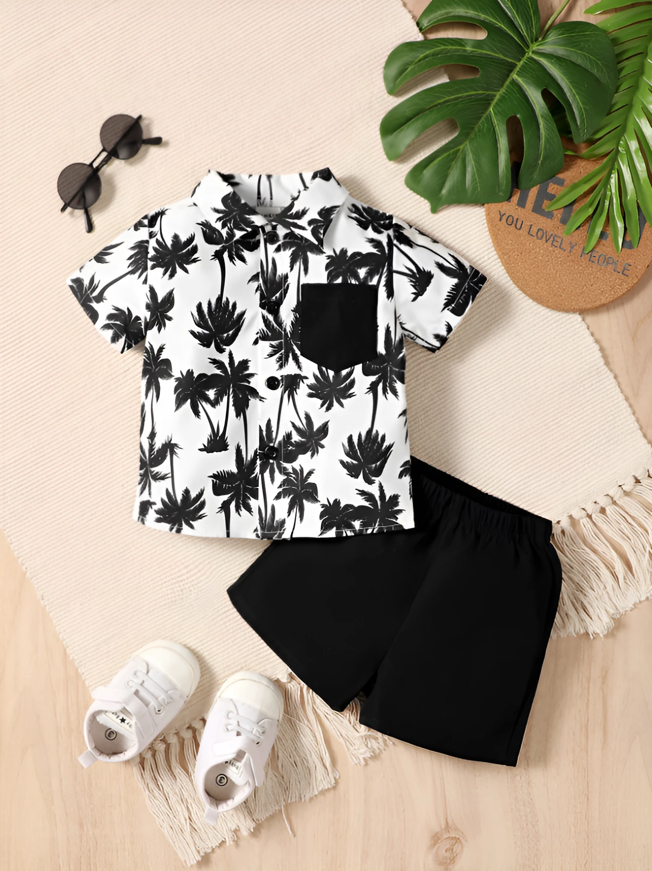Boys' Imported Hosiery Hosiery Shirt Black & White – Printed