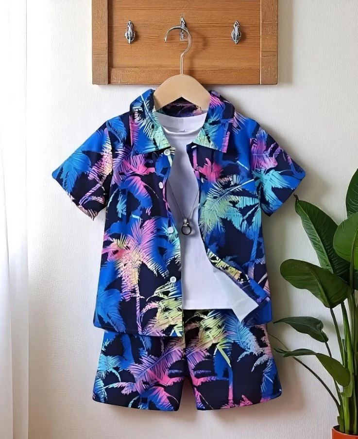 Boys' Premium Fabric Popcorn Shirt Multicolour – Printed