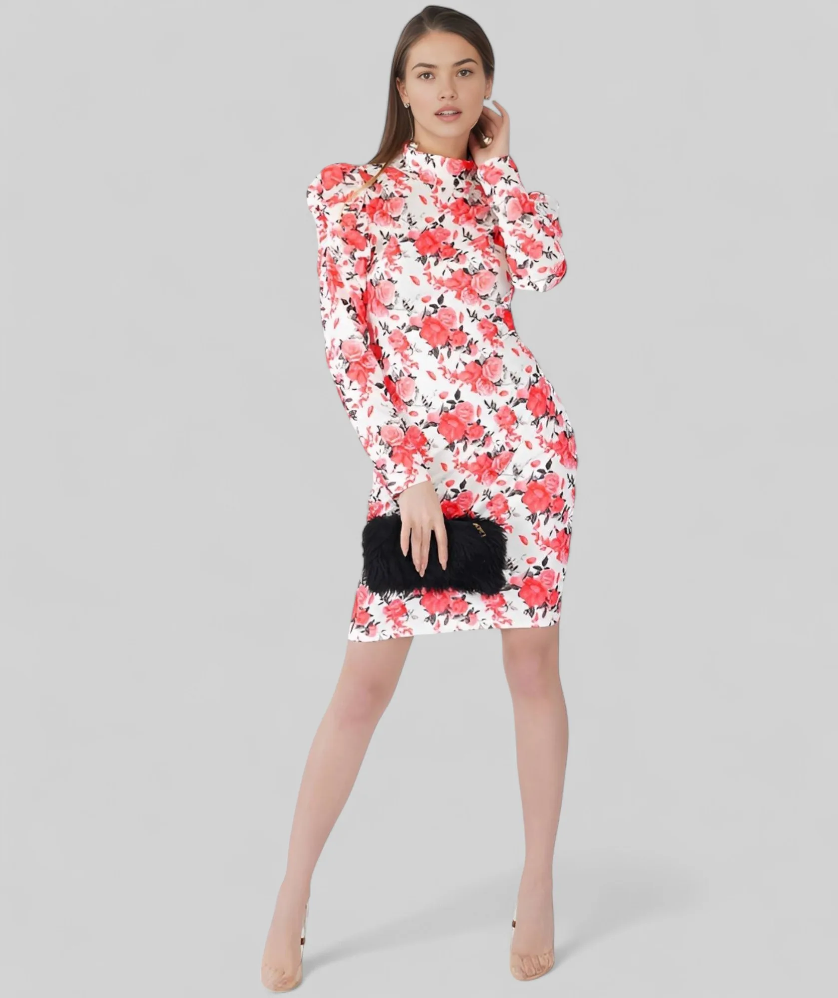 Women's Premium Fabric Scuba Dress Pink – Slim Fit