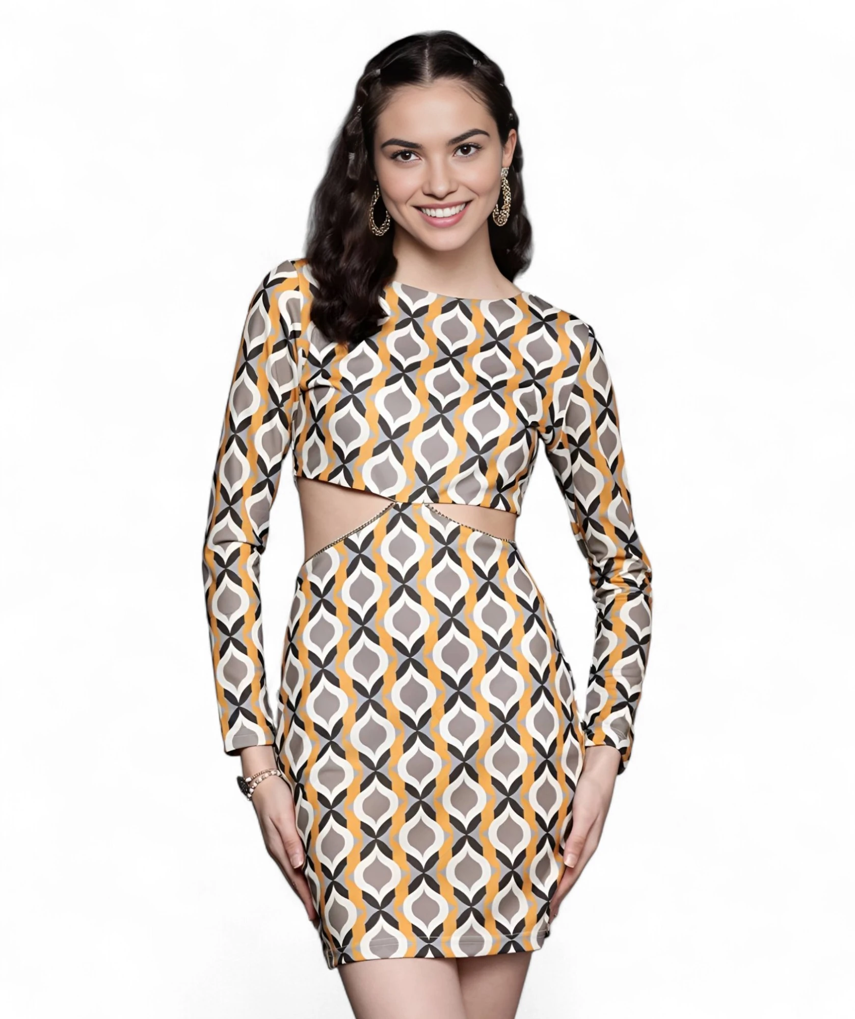 Women's Premium Fabric Dress Orange – Slim Fit