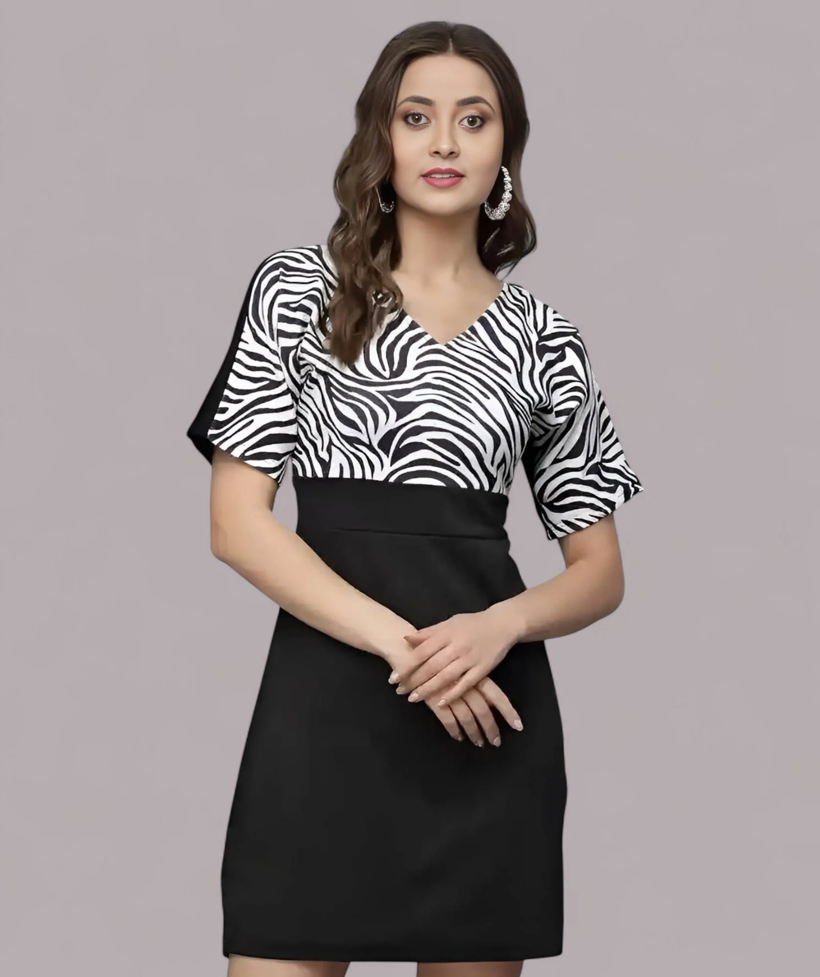 Women's Lycra Dress Black – Slim Fit