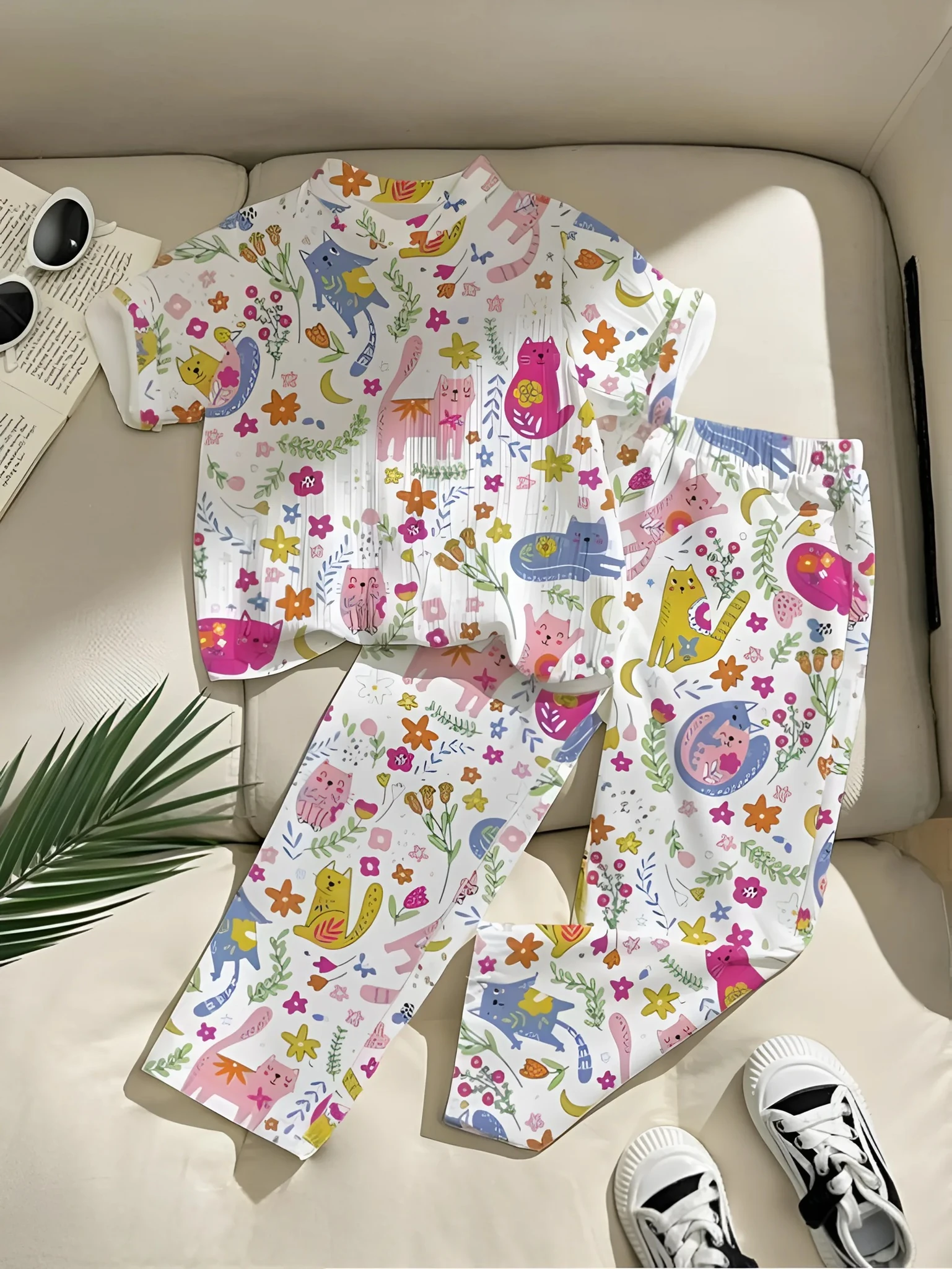 Girls' Premium Fabric Clothing Set White