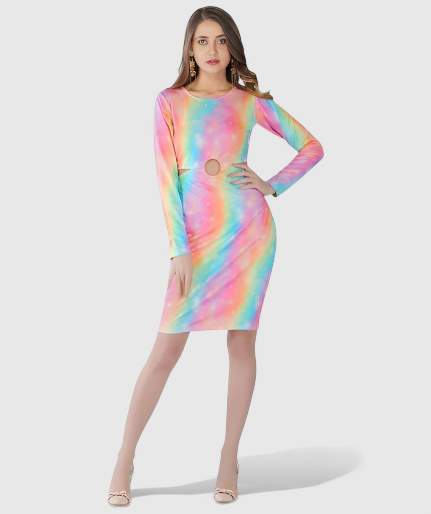 Women's Premium Fabric Dress Multicolour – Slim Fit