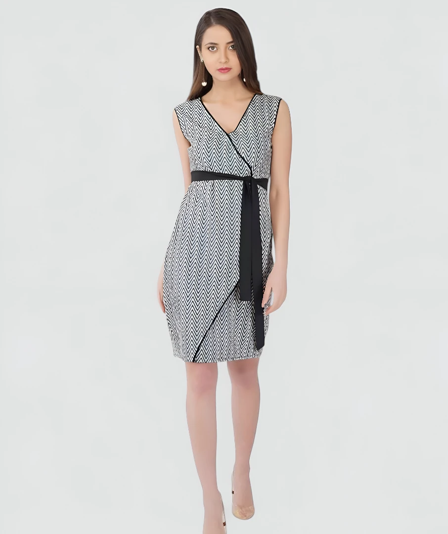 Women's Premium Fabric Scuba Dress Black – Slim Fit