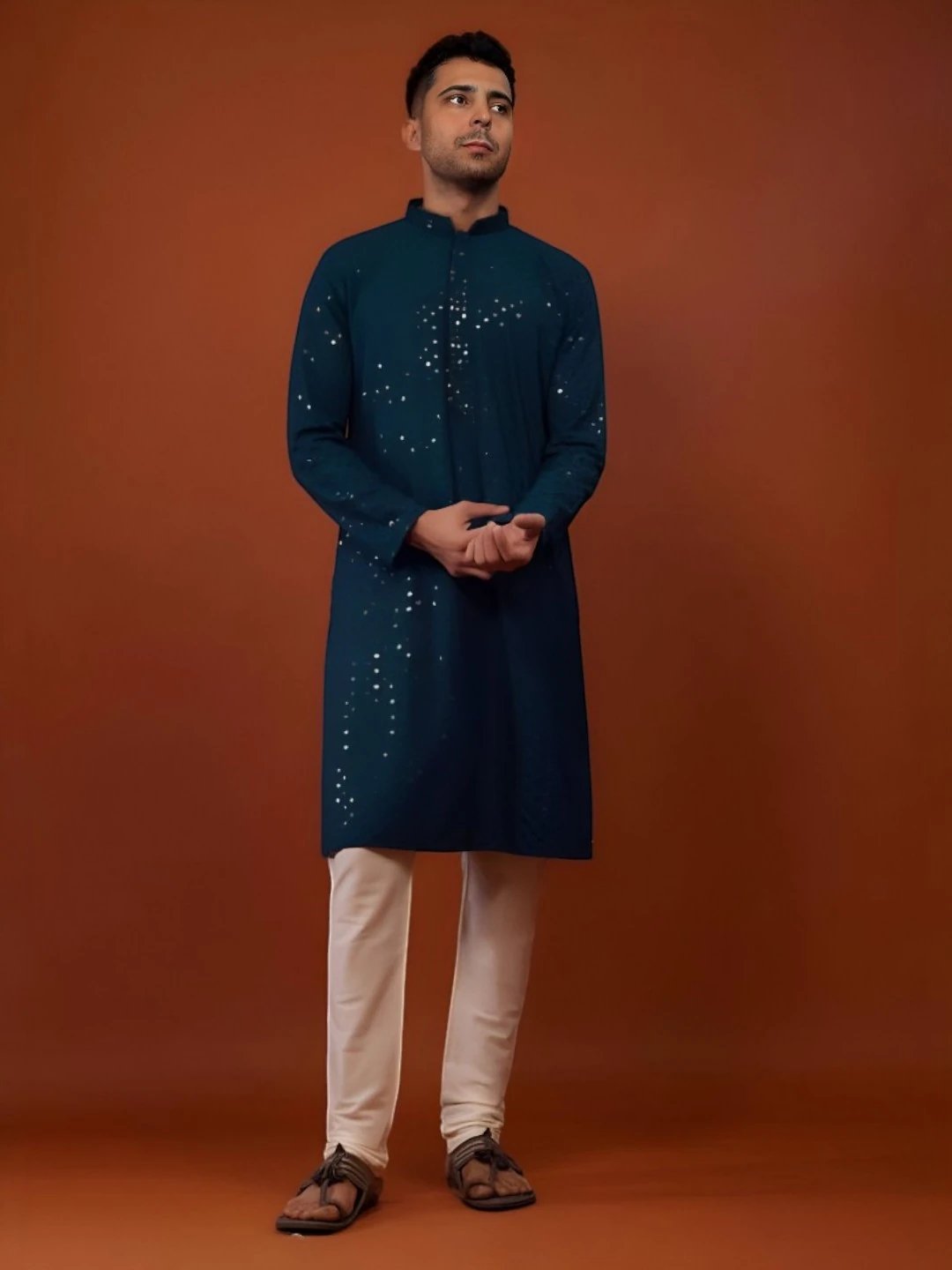 Men's Cotton Kurta Set Dark Navy Blue – Ready to Wear