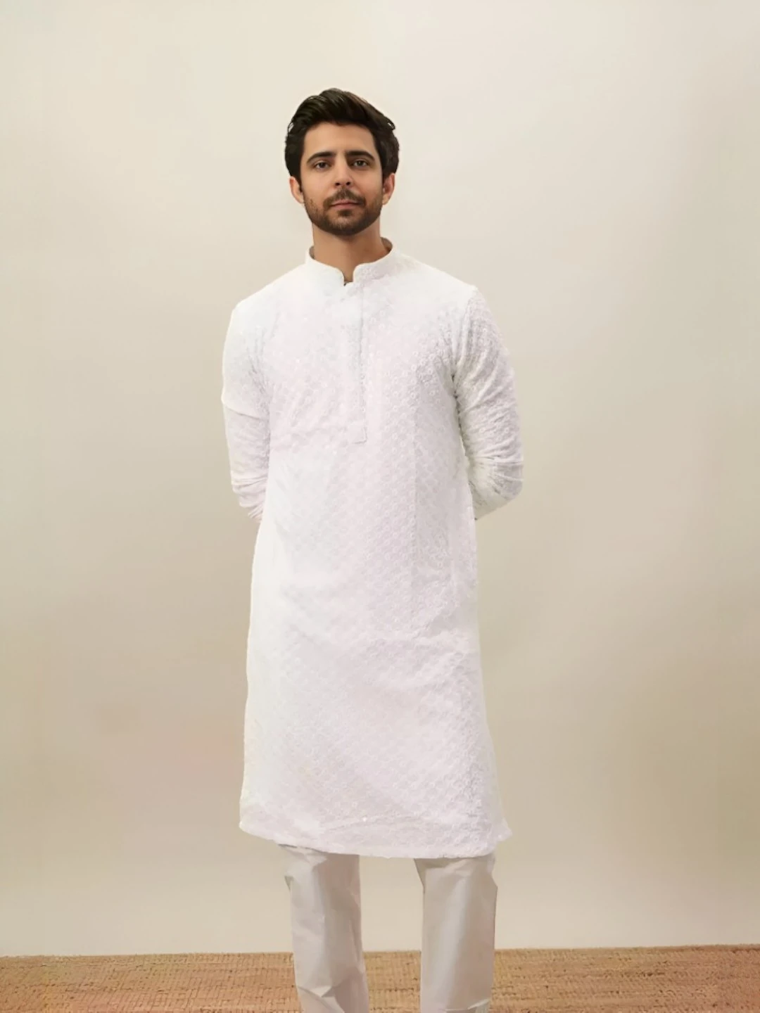 Men's Cotton Kurta Set White – Ready to Wear