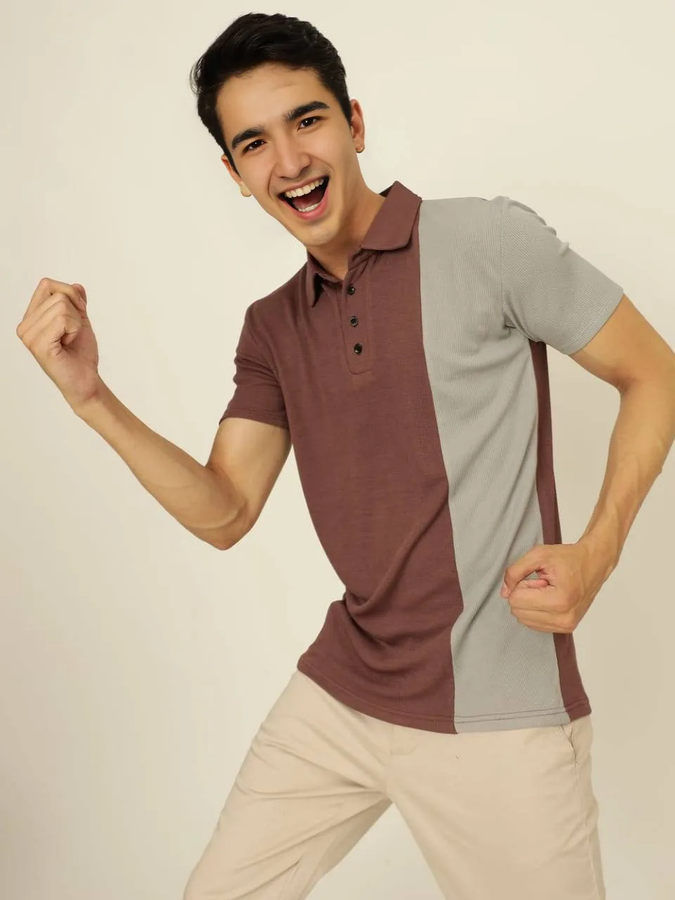 Men's Cotton Blend Polo T-Shirt Brown – Regular Fit