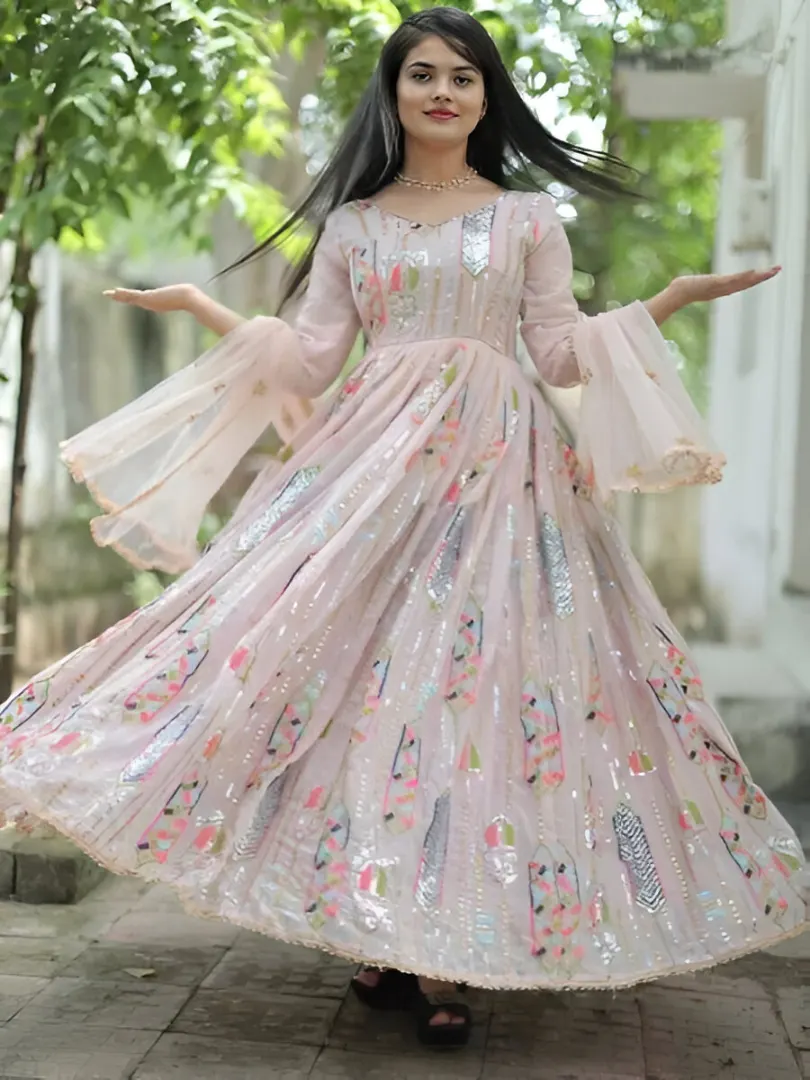 Women's Georgette Suit Peach – Ready to Wear