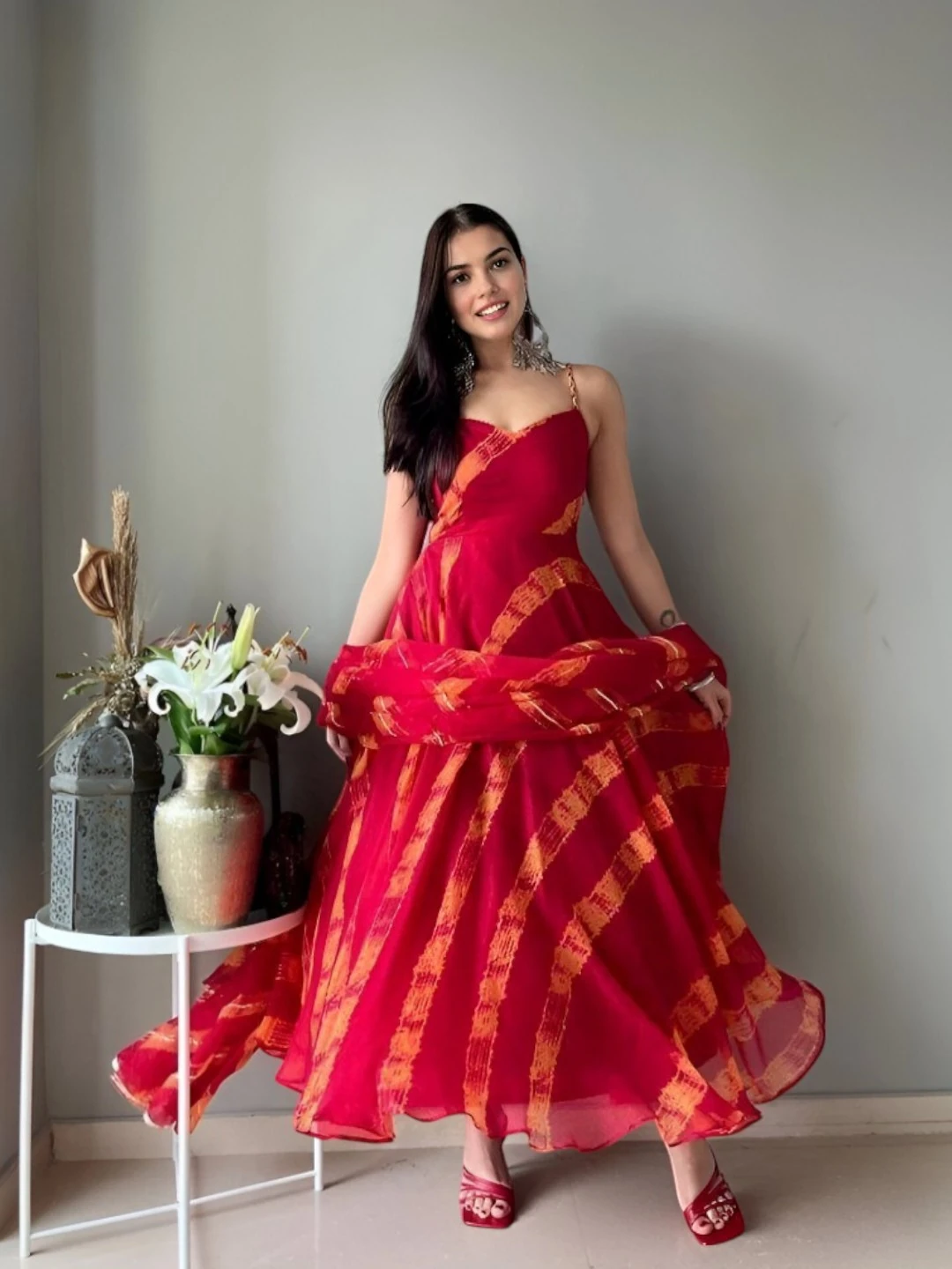 Women's Georgette Suit Red – Ready to Wear