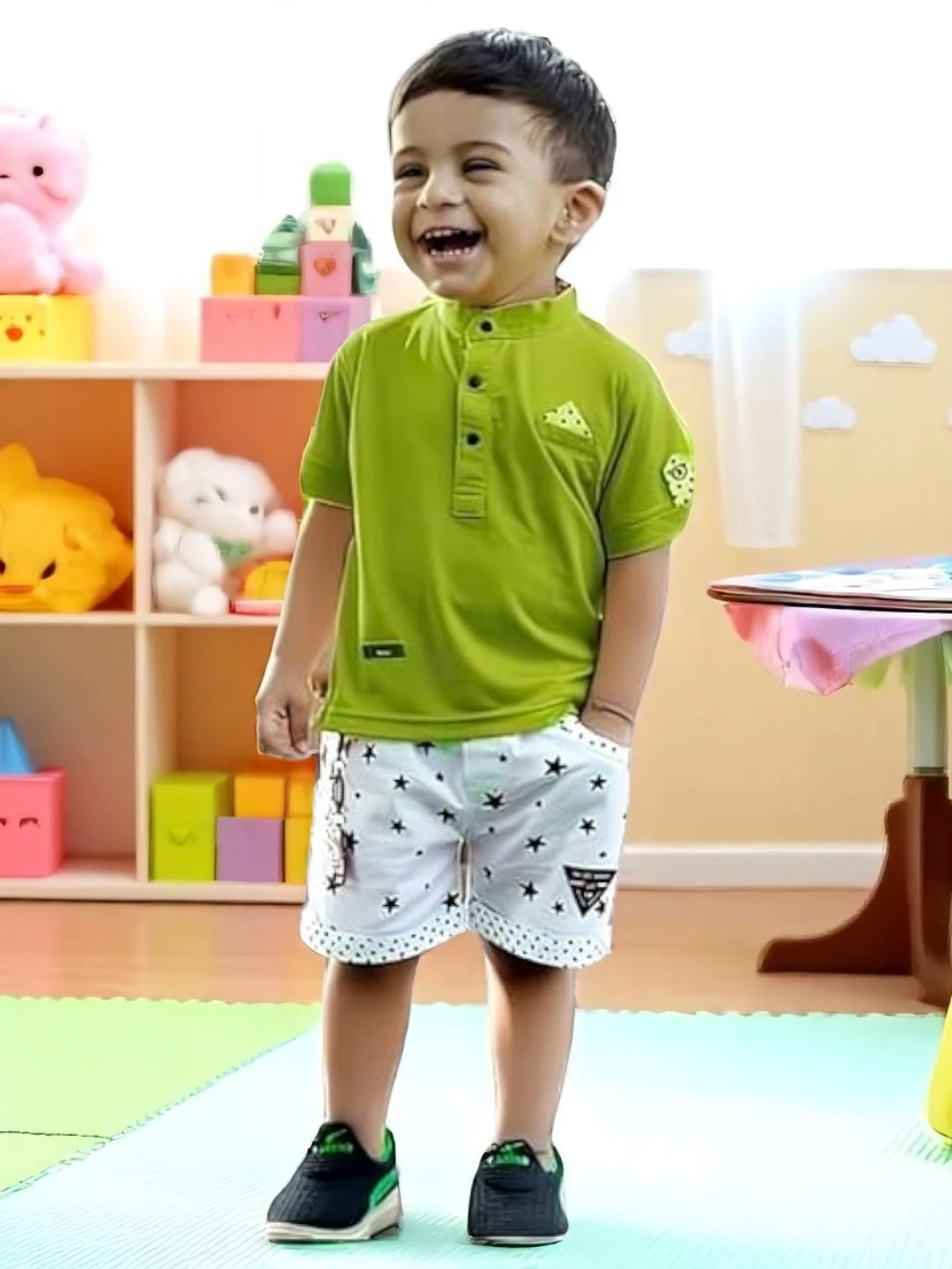 Boys' Imported Hosiery Hosiery Co-Ord Set Green – Regular Fit