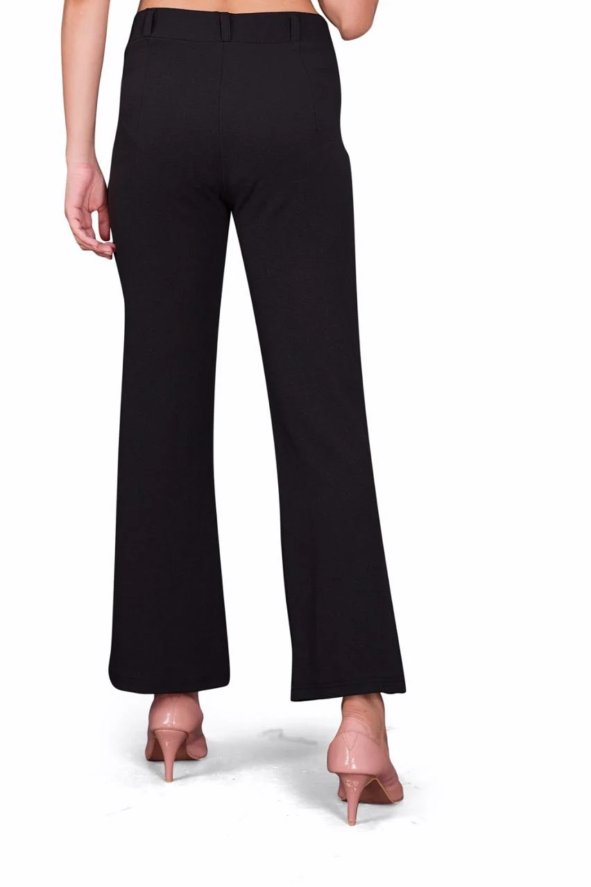 Women's Premium Fabric Trousers Black – Slim Fit — view 2