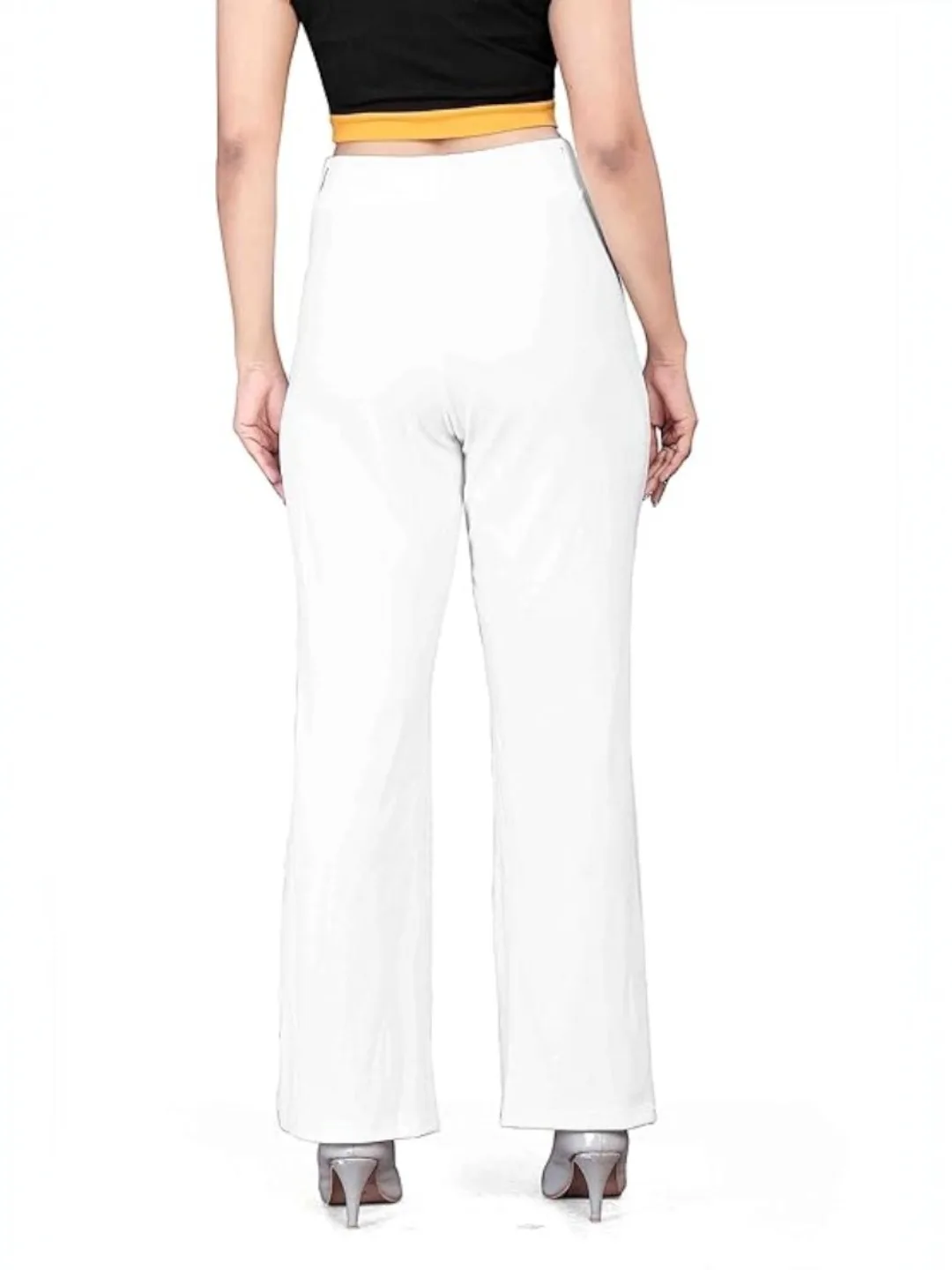 Women's Premium Fabric Trousers White – Slim Fit — view 4