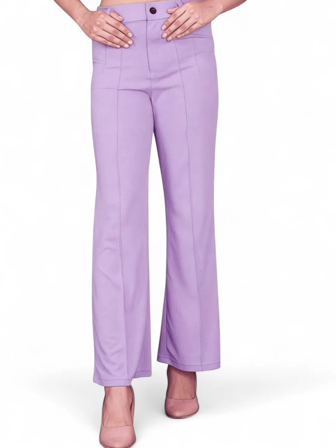 Women's Premium Fabric Trousers Lavender – Slim Fit