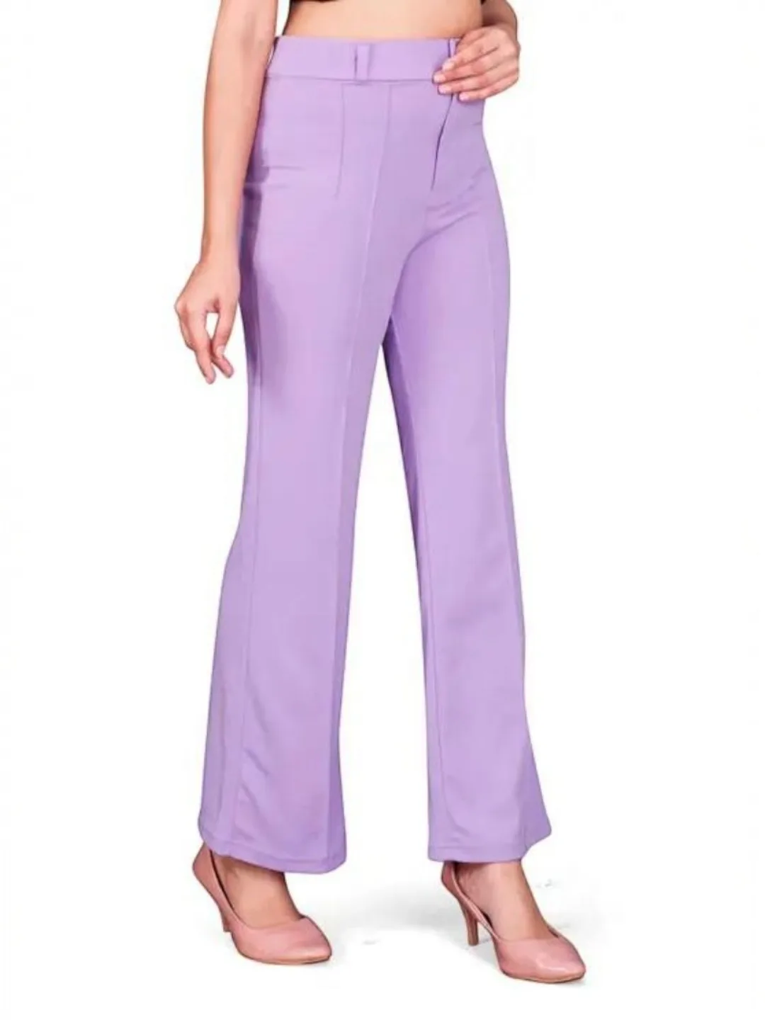 Women's Premium Fabric Trousers Lavender – Slim Fit — view 2
