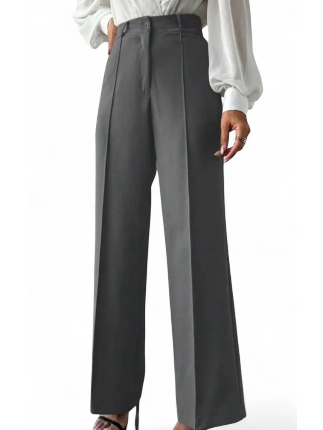 Women's Premium Fabric Trousers Grey – Slim Fit — view 3
