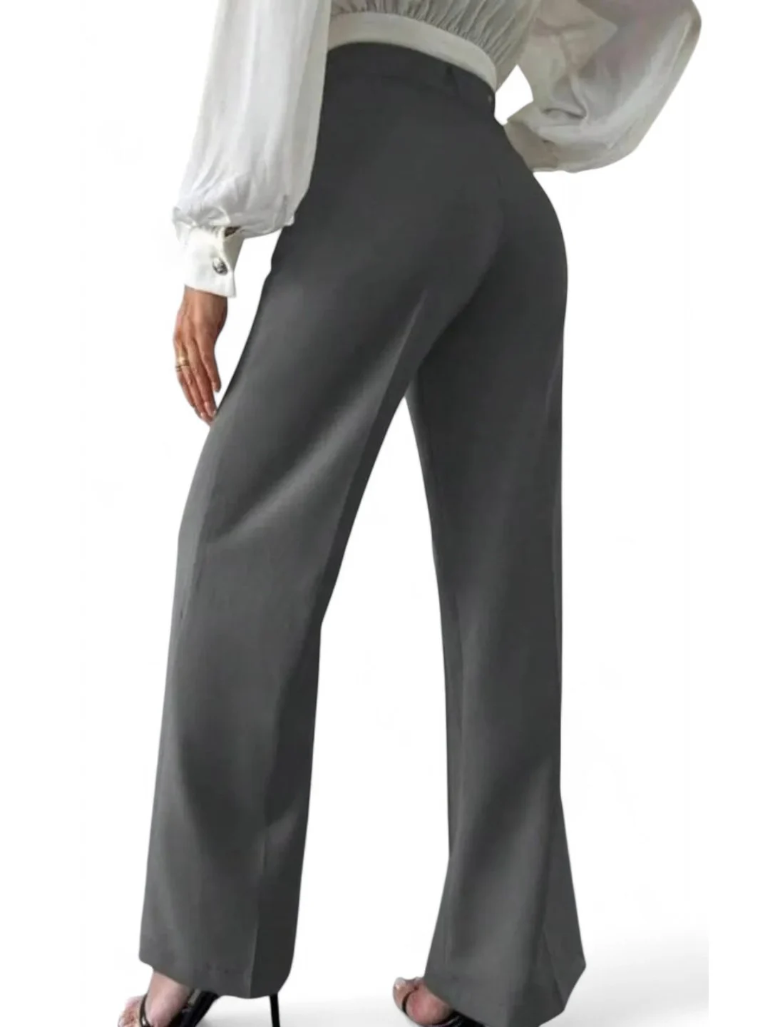 Women's Premium Fabric Trousers Grey – Slim Fit — view 2