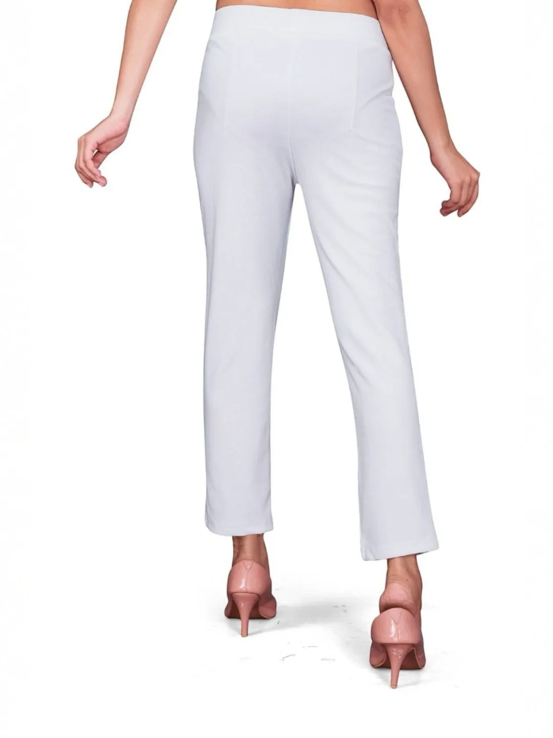 Women's Premium Fabric Pants White – Slim Fit — view 3