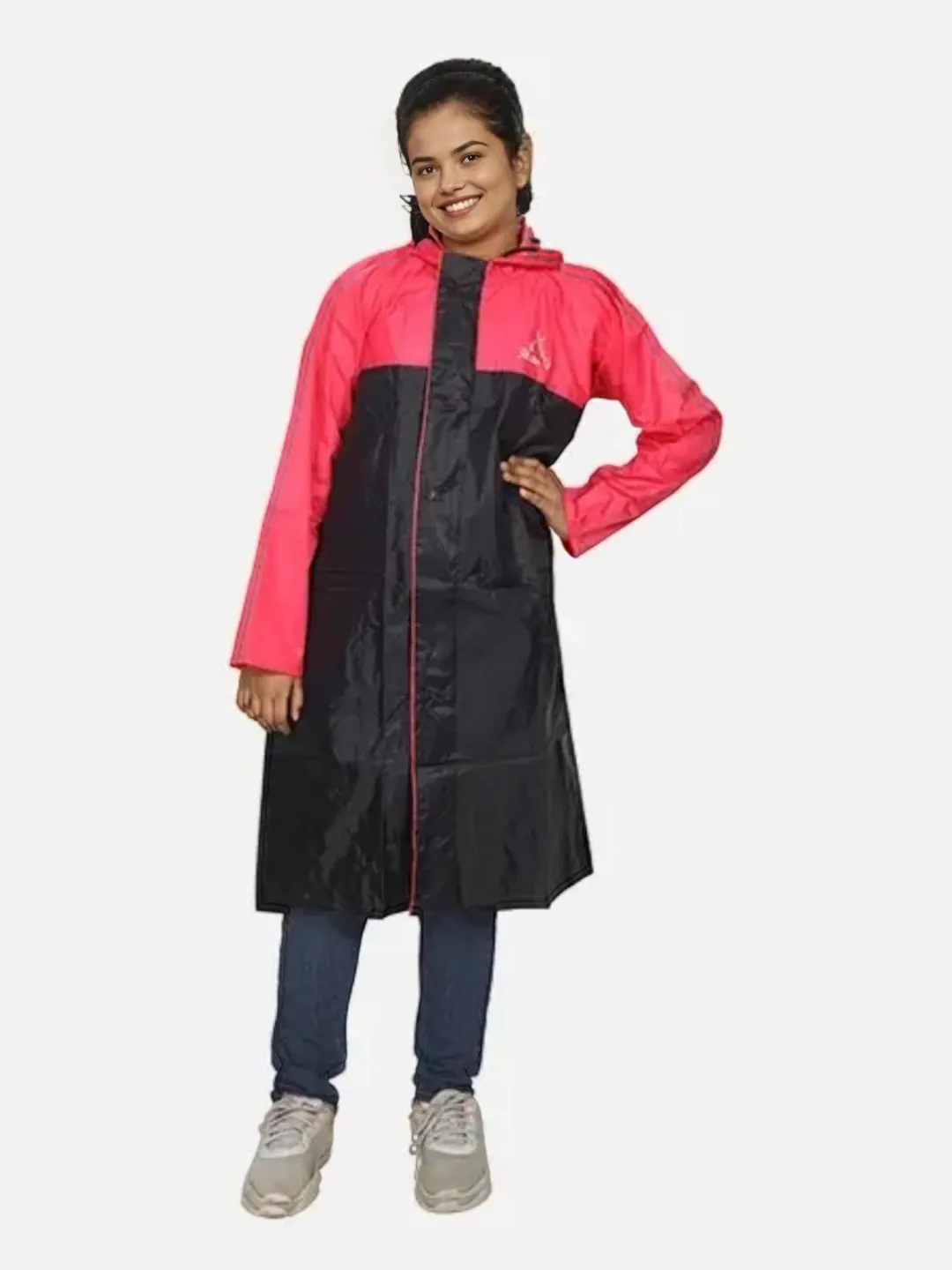 Girls' Coat Red & Black – Colour Blocked