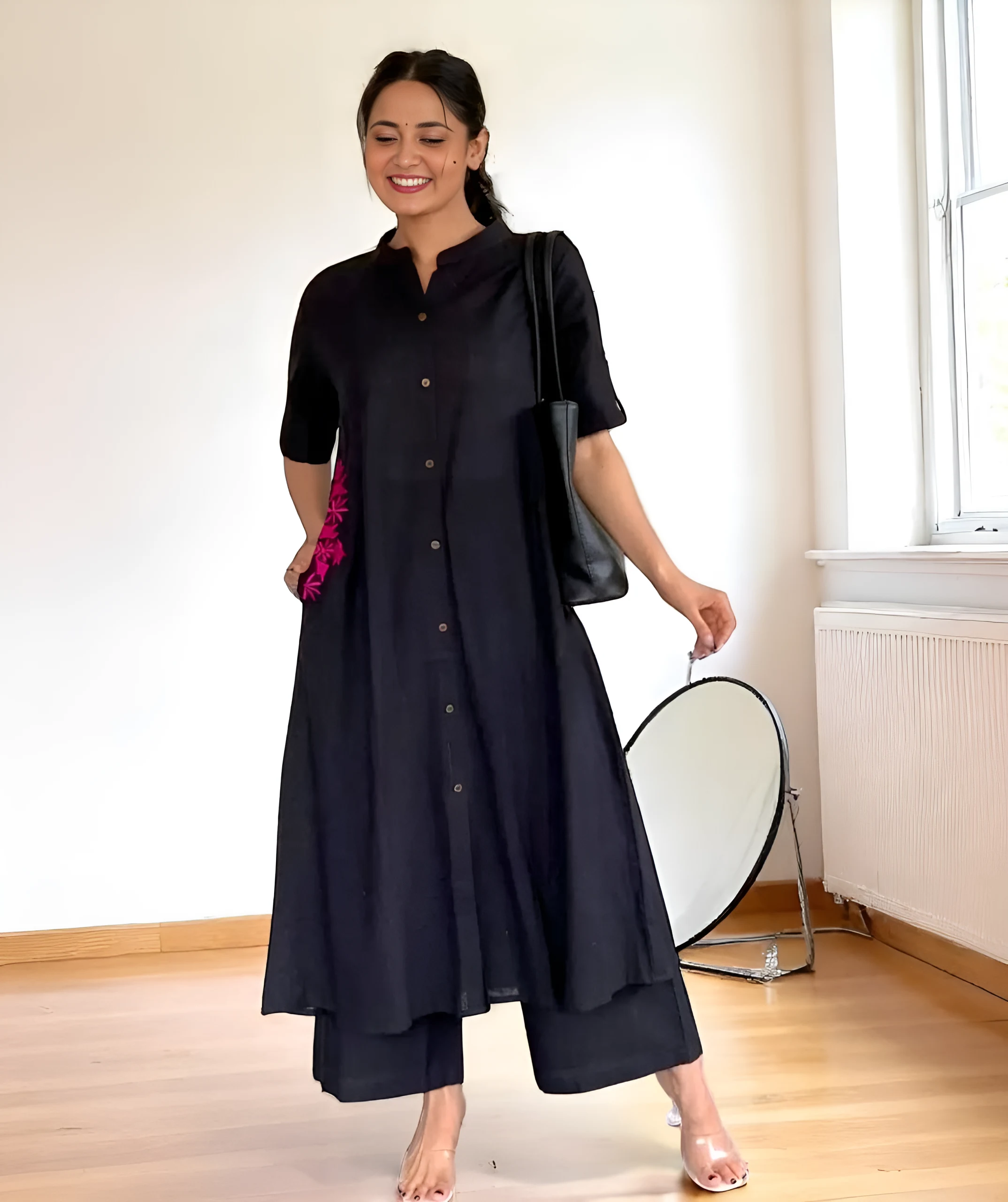 Women's Cotton Palazzo Black – Ready to Wear