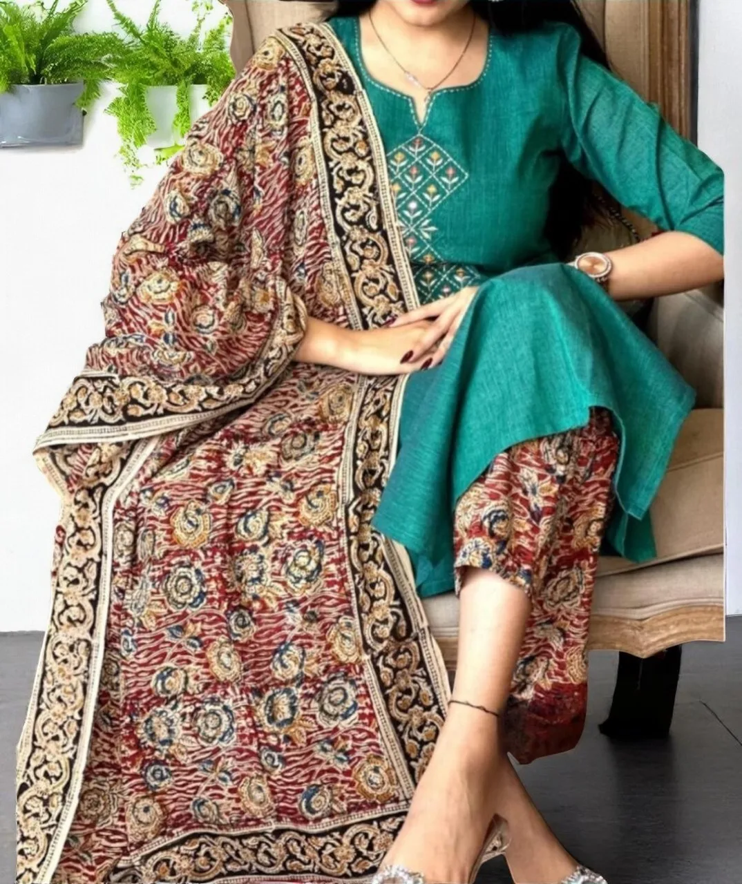 Women's Cotton Kurti Sea Green – Ready to Wear