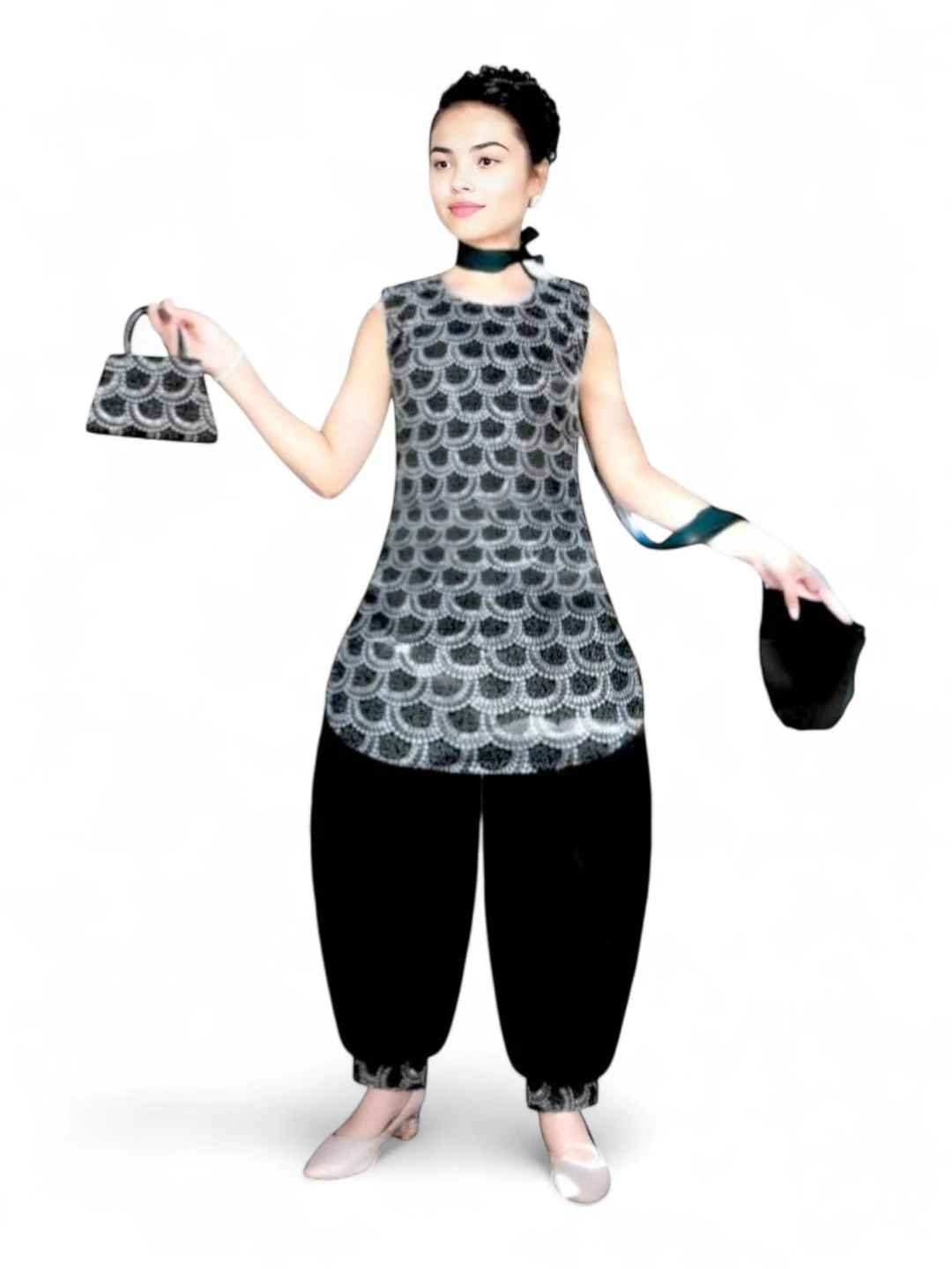 Girls' Georgette Patiala Suit Set Dark Green – Sequined
