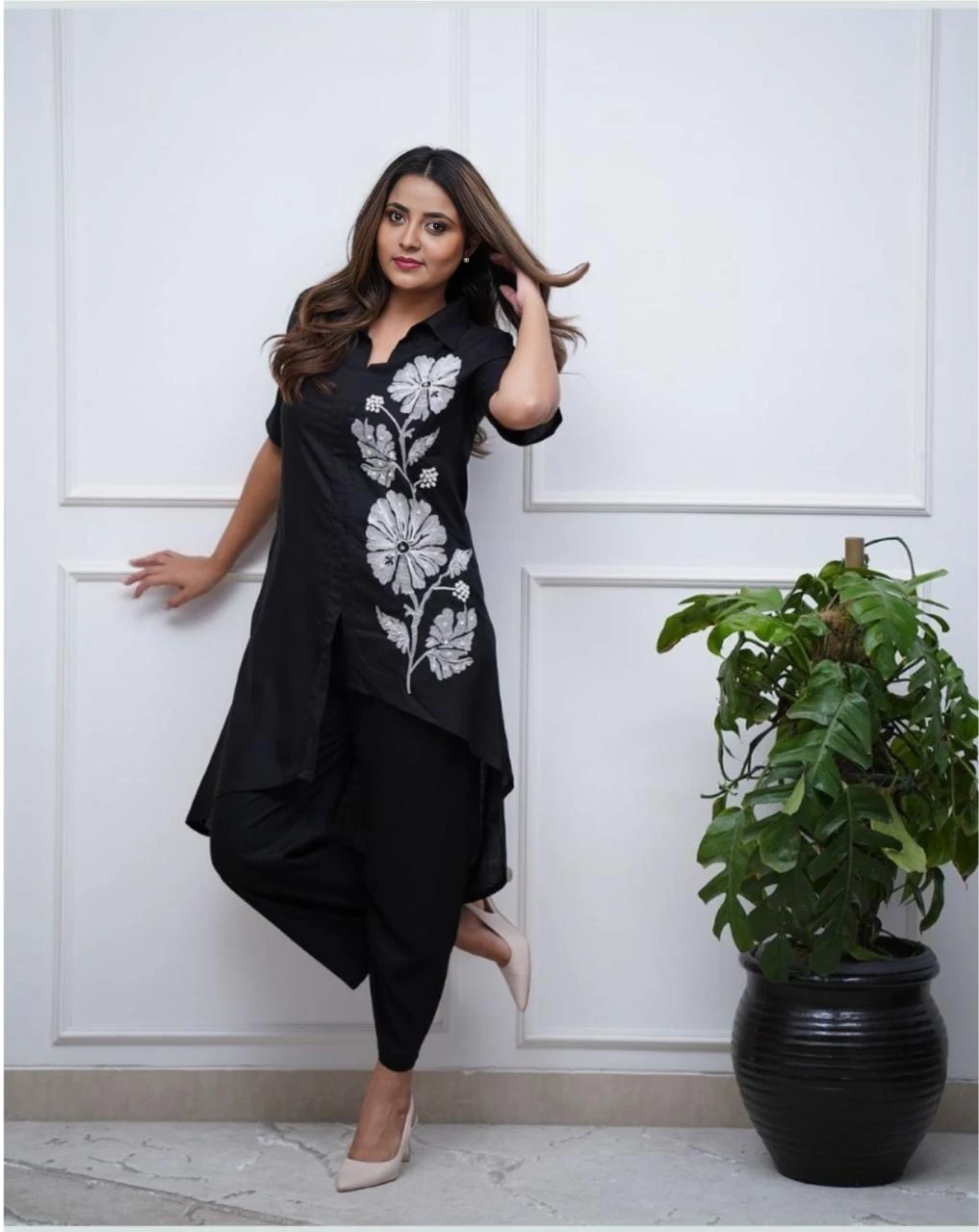 Women's Cotton Co-Ord Set Black – Ready to Wear