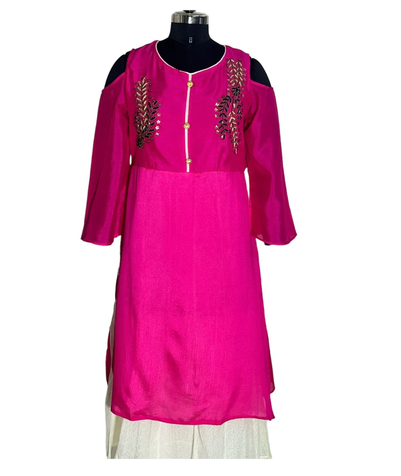 Women's Silk Kurta Pink – Embroidered