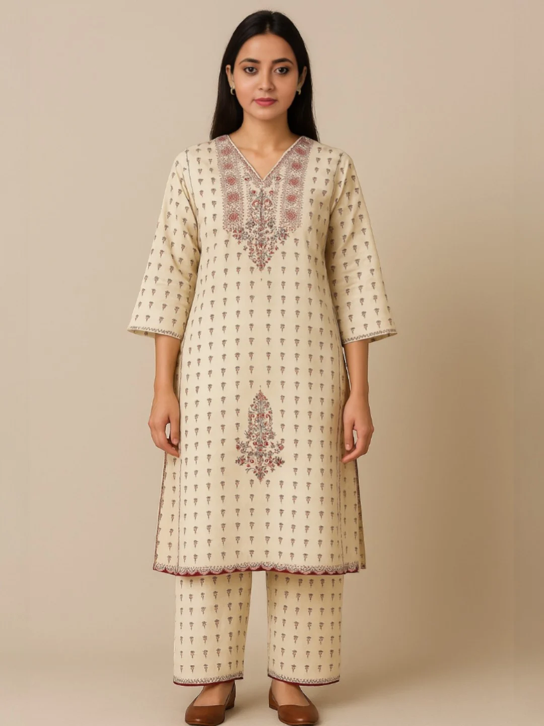 Women's Cotton Kurta Pink – Textured