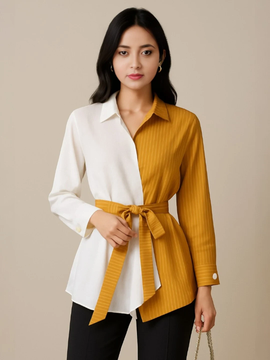 Women's Premium Fabric Popcorn Top Mustard – Regular