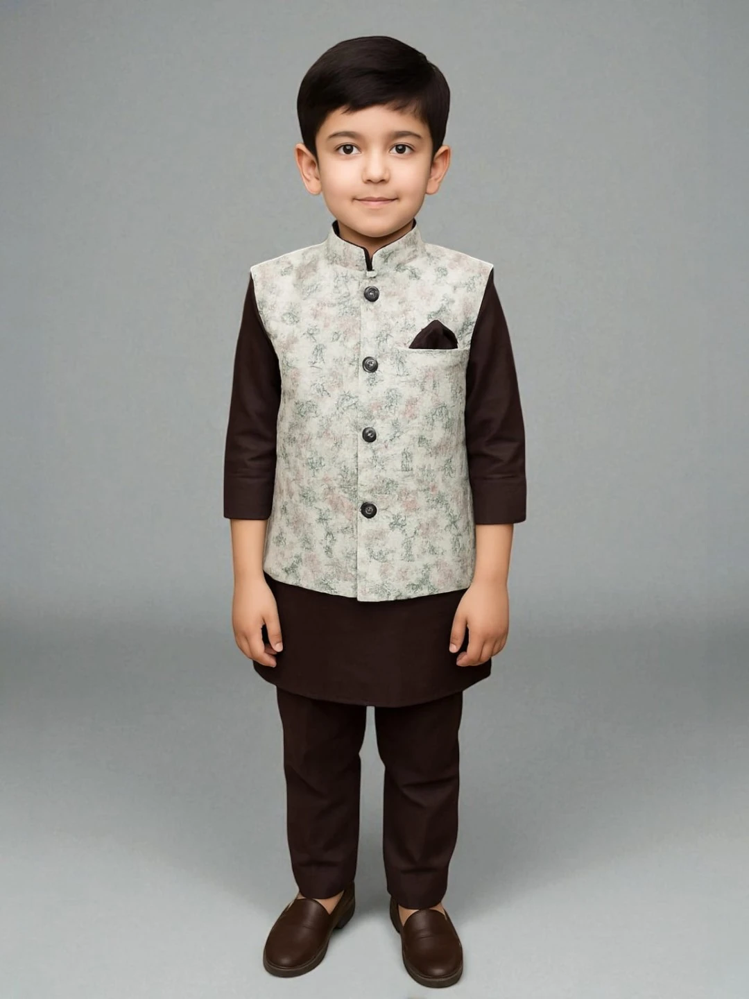 Girls' Premium Fabric Clothing Set Wine – Ready to Wear