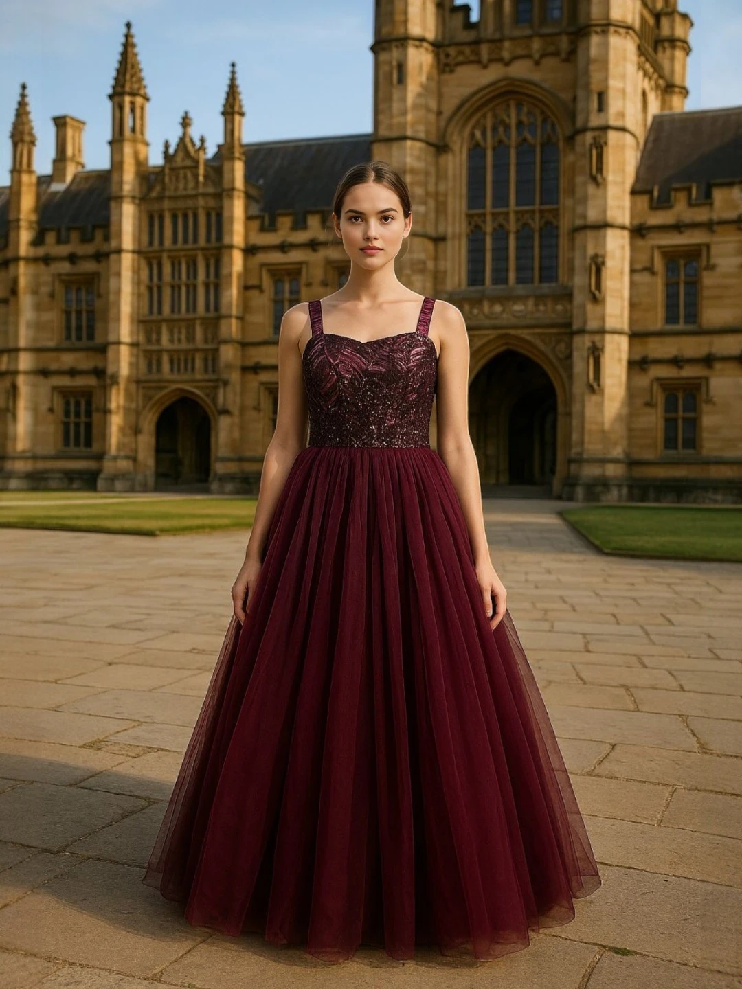 Women's Gown Wine – Flared